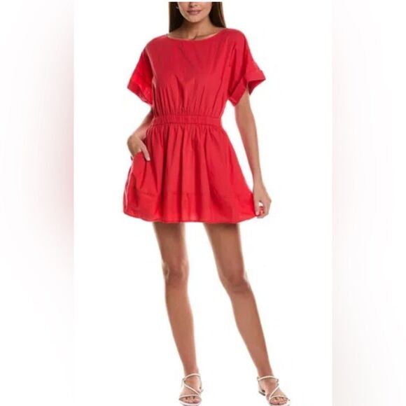 Free People Vibrant Red Mini Dress - Picture 1 of 5
